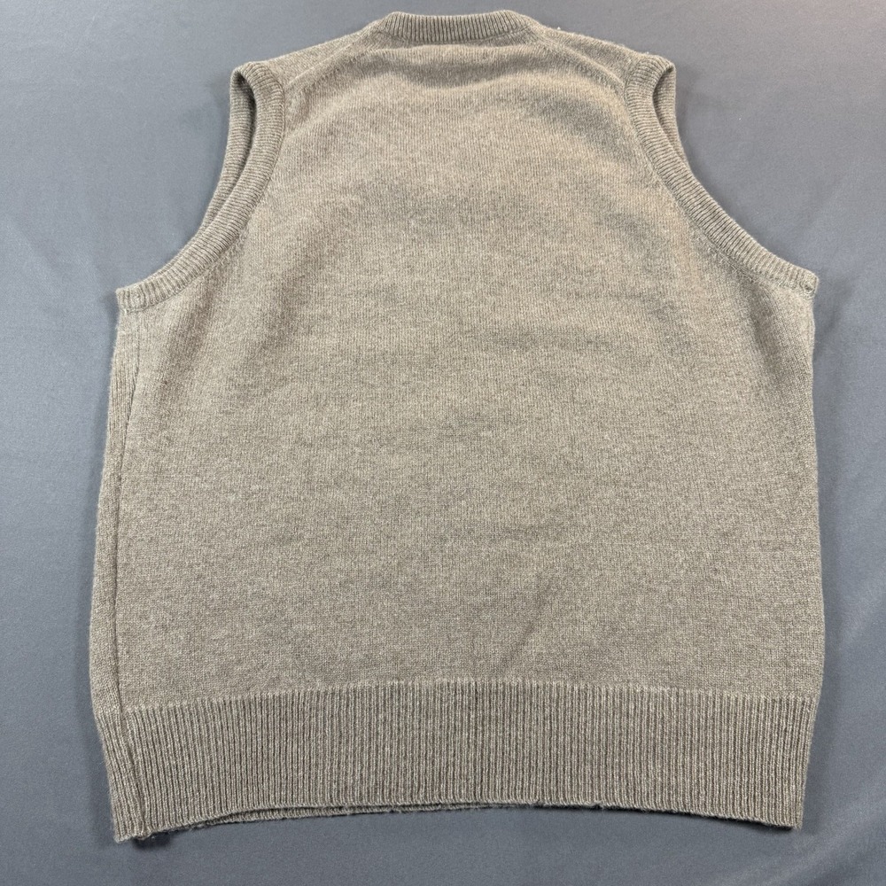 Vintage LL Bean Mink Fur Merino Wool Sweater Vest USA Mens Large Quiet Luxury - Picture 5 of 5